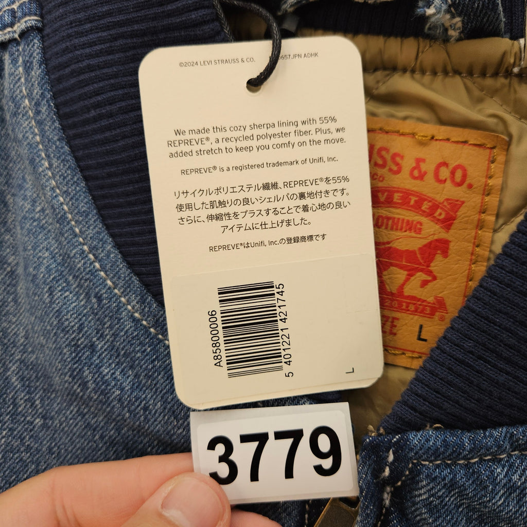 LEVI'S MEN'S LARGE SANSOME VEST INSULATED SUNBURNT MEDIUM WASH NWT