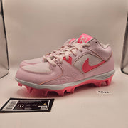 JORDAN MEN'S 10 STADIUM 90 LOW TD PINK WHITE FOOTBALL CLEATS HQ0210-600 NWOB