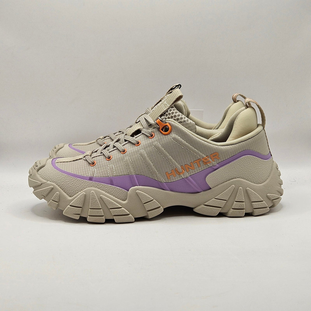 HUNTER WOMEN'S 8.5 SARA LIGHT NATURAL 110 HIKING SNEAKER WATERPROOF TAN LAVENDER