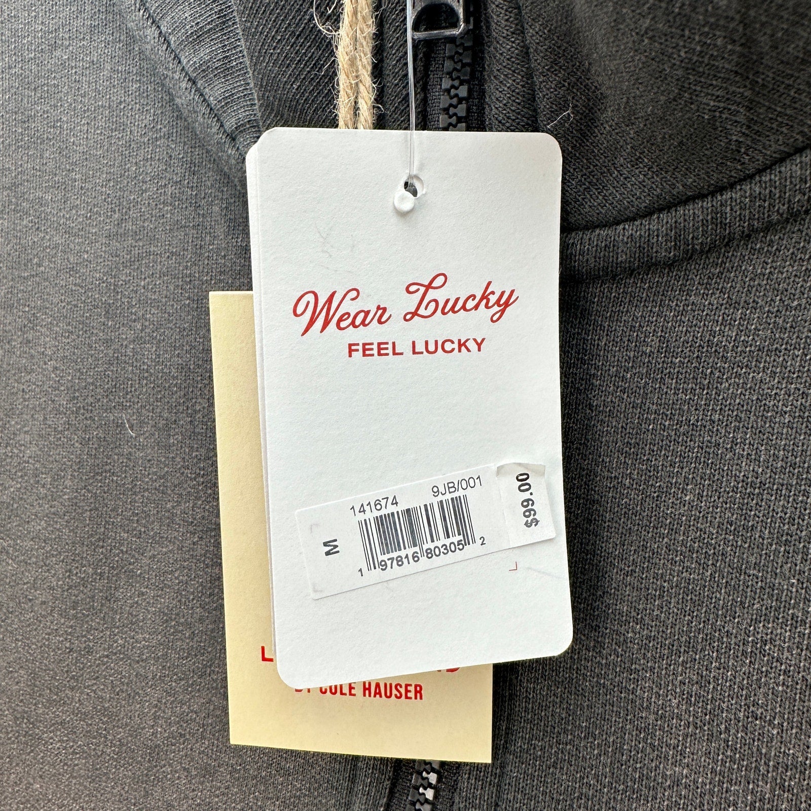 LUCKY BRAND X COLE HAUSER MEDIUM PATRIOT VINTAGE GREY HALF ZIP SWEATSHIRT