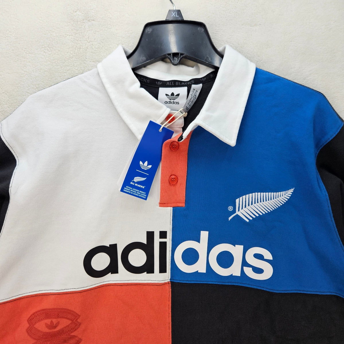 ADIDAS ORIGINALS MEN'S XL RUGBY POLO LONG SLEEVE SHIRT PATCHWORK NWT KG4638