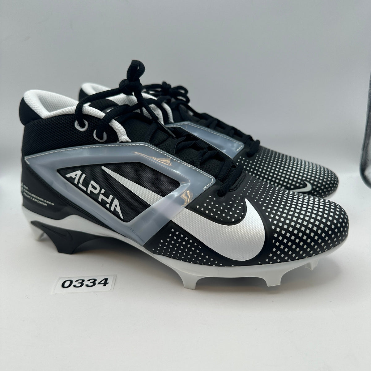 NIKE Men's 9 Alpha Menace 4 PRO Football Cleats Black/White FZ7702-005