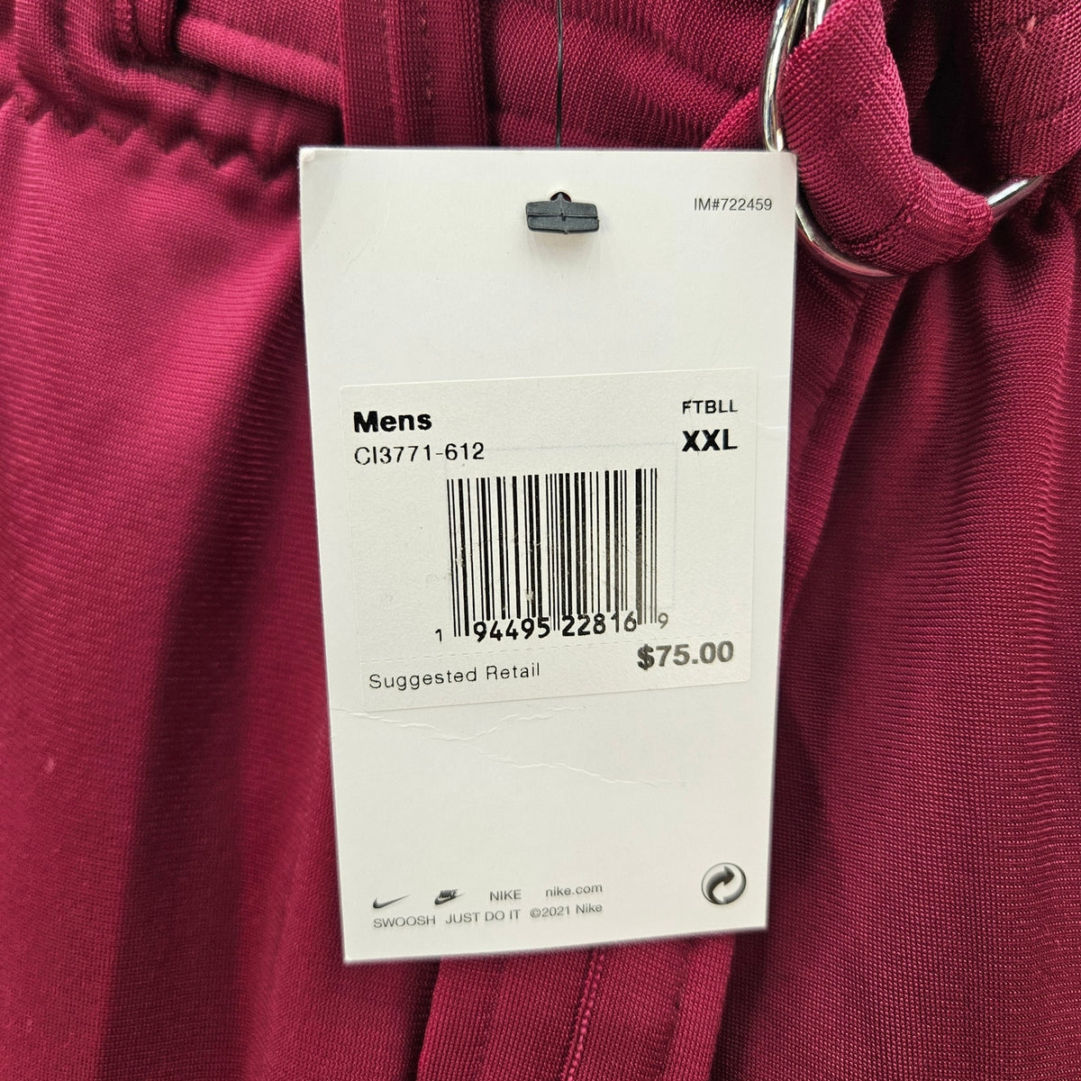 NIKE MEN'S XXL VAPOR PRO FOOTBALL PANTS MAROON WHITE CI3771-670 NWT