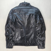 HARLEY DAVIDSON WOMEN'S LARGE CAFE RACER MODULAR LEATHER JACKET BLK 98019-23VW