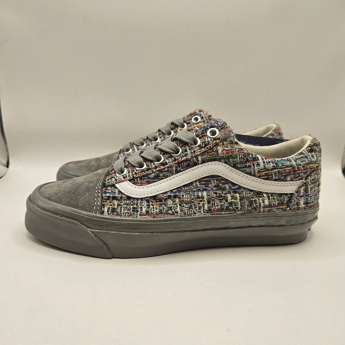 VANS WOMEN'S 7 OLD SKOOL LOW TOP SNEAKER TWEED FROST GRAY LX NWOB