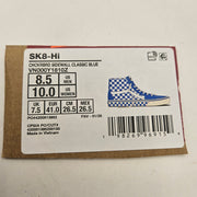 VANS MEN'S 8.5 SK8-HI CHECKERBOARD SIDEWALL CLASSIC BLUE SKATEBOARD NWOB