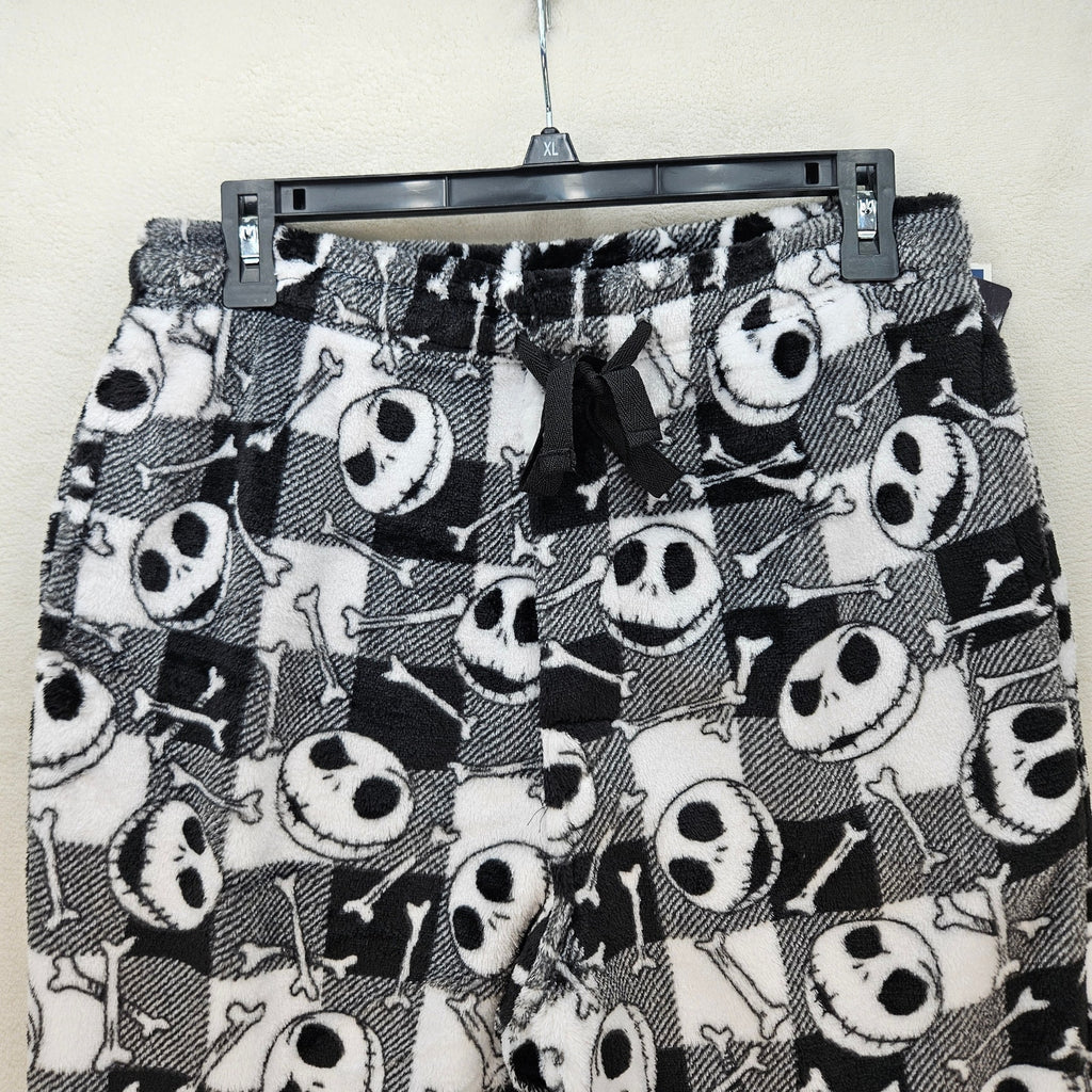 THE NIGHTMARE BEFORE CHRISTMAS MEDIUM BLACK WHITE PLAID PAJAMA PANTS NWOT