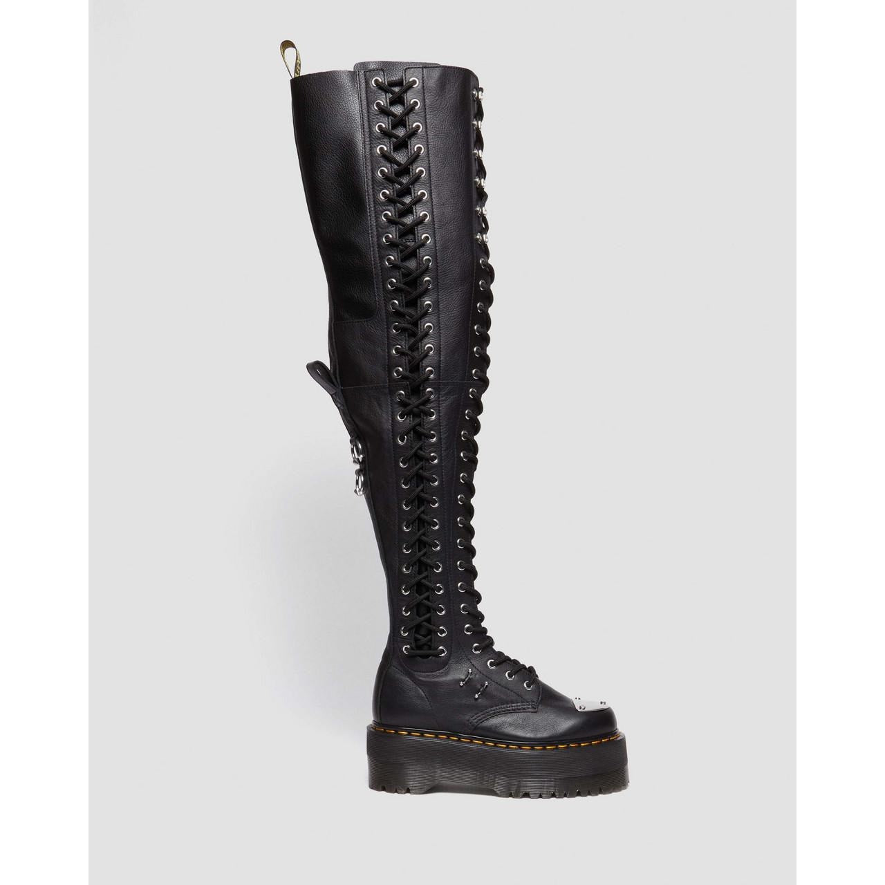 DR MARTENS WOMEN'S 6 VIRGINIA LEATHER 28-EYE EXTREME MAX THIGH HIGH BOOTS NWOB