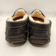 UGG MEN'S 12 ASCOT DARK SPICE BROWN LEATHER SLIPPERS LOAFER 5379