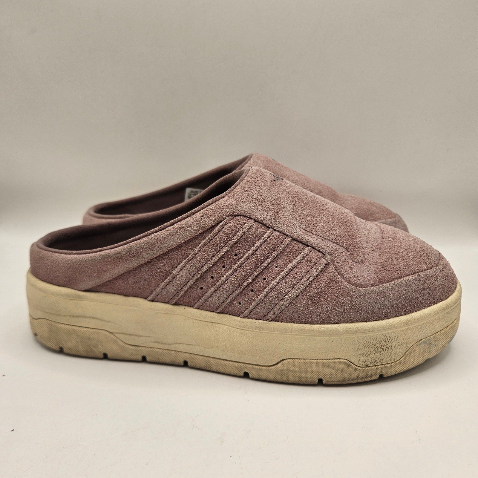 ADIDAS ORIGINAL WOMEN'S 7 ADIFOM STAN MULE BLIS PINK SUEDE SLIP ON CLOGS