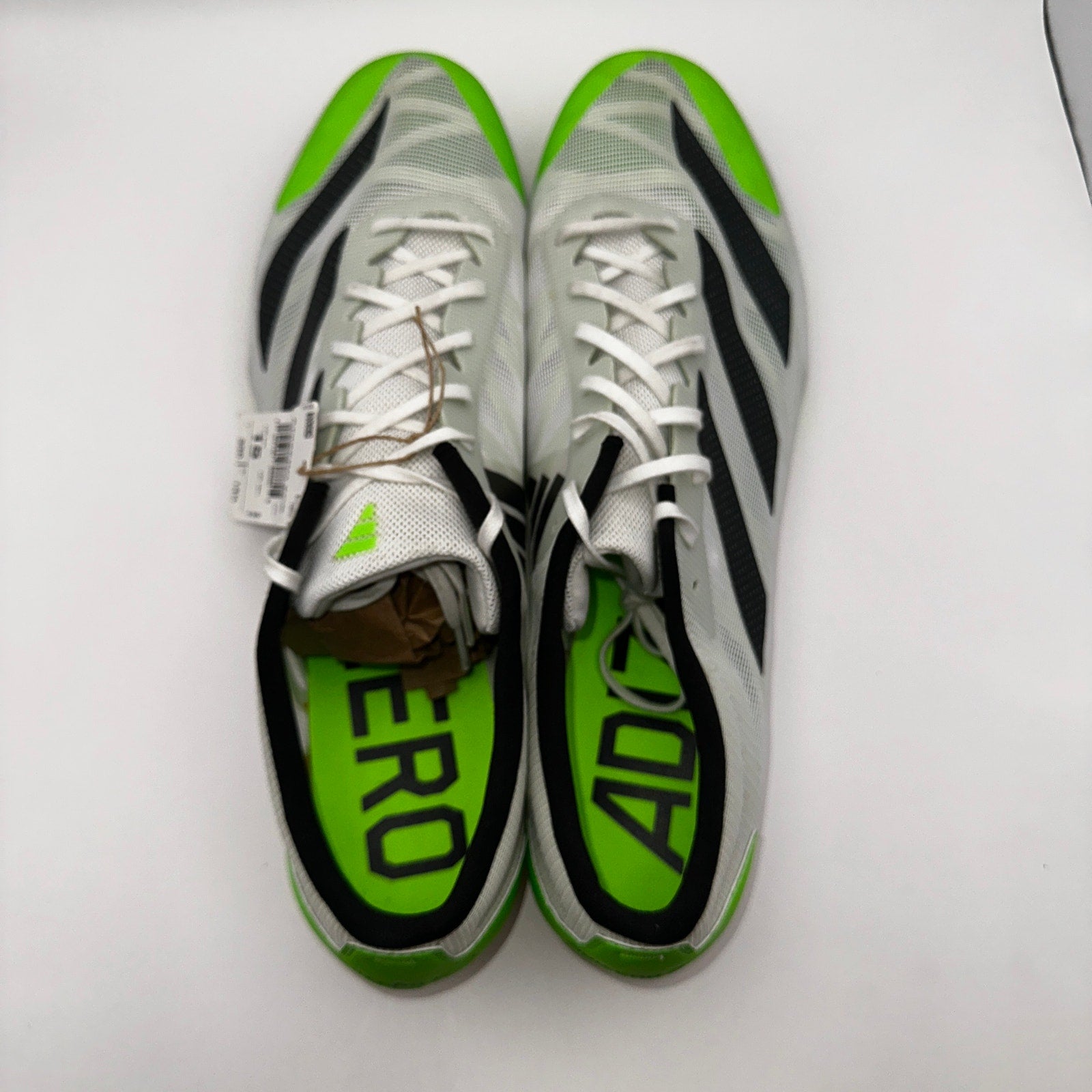 Adidas Adizero XCS Mens 15 Running Cleats White Solar Green GX6681