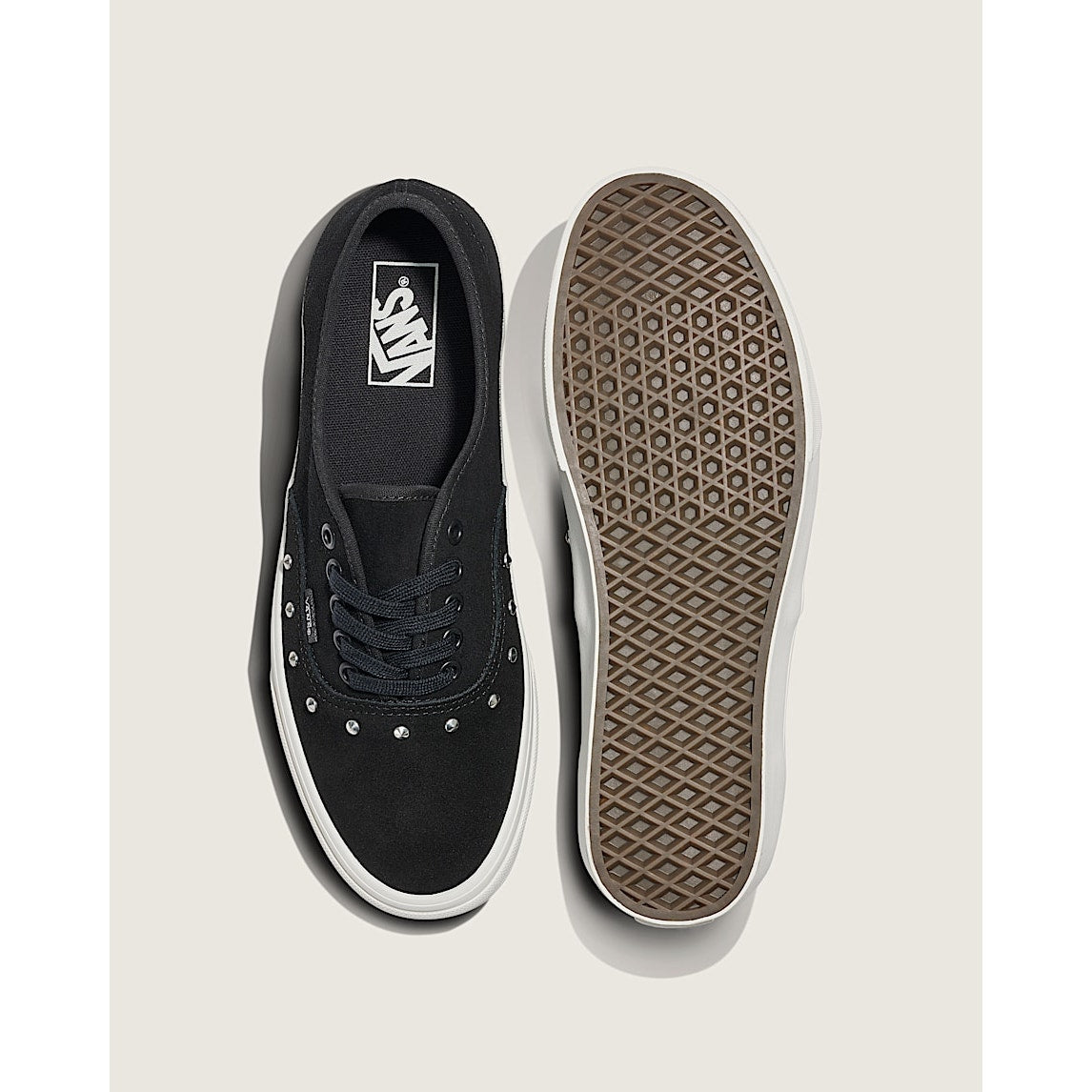 VANS WOMEN'S 5.5 AUTHENTIC SPIKE BLACK SUEDE WHITE GOTHIC VINTAGE NIB