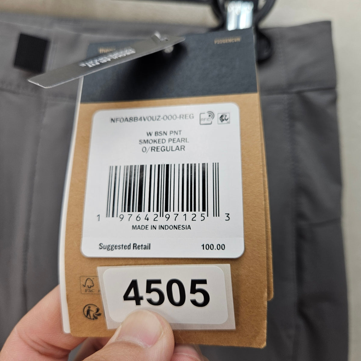 THE NORTH FACE WOMEN'S 0 REGULAR BASIN PANTS SMOKED PEARL UTILITY STYLE