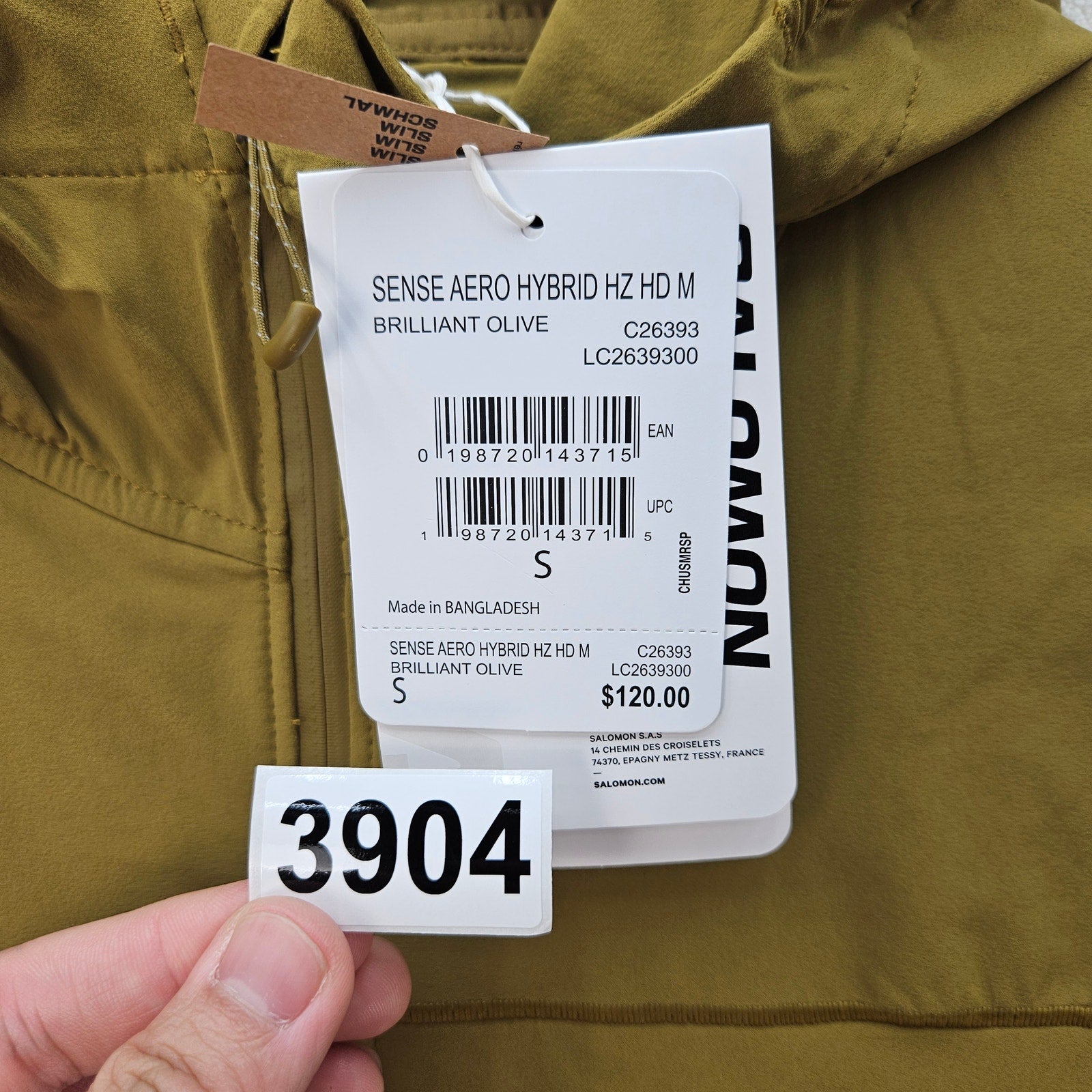 SALOMON MEN'S SMALL SENSE AERO HYBRID HALF ZIP HOODIE NWT OLIVE GREEN