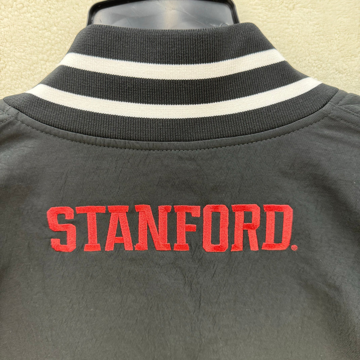 NIKE X STANFORD WOMEN'S LARGE FOOTBALL JACKET QUILTED FLEECE BLACK