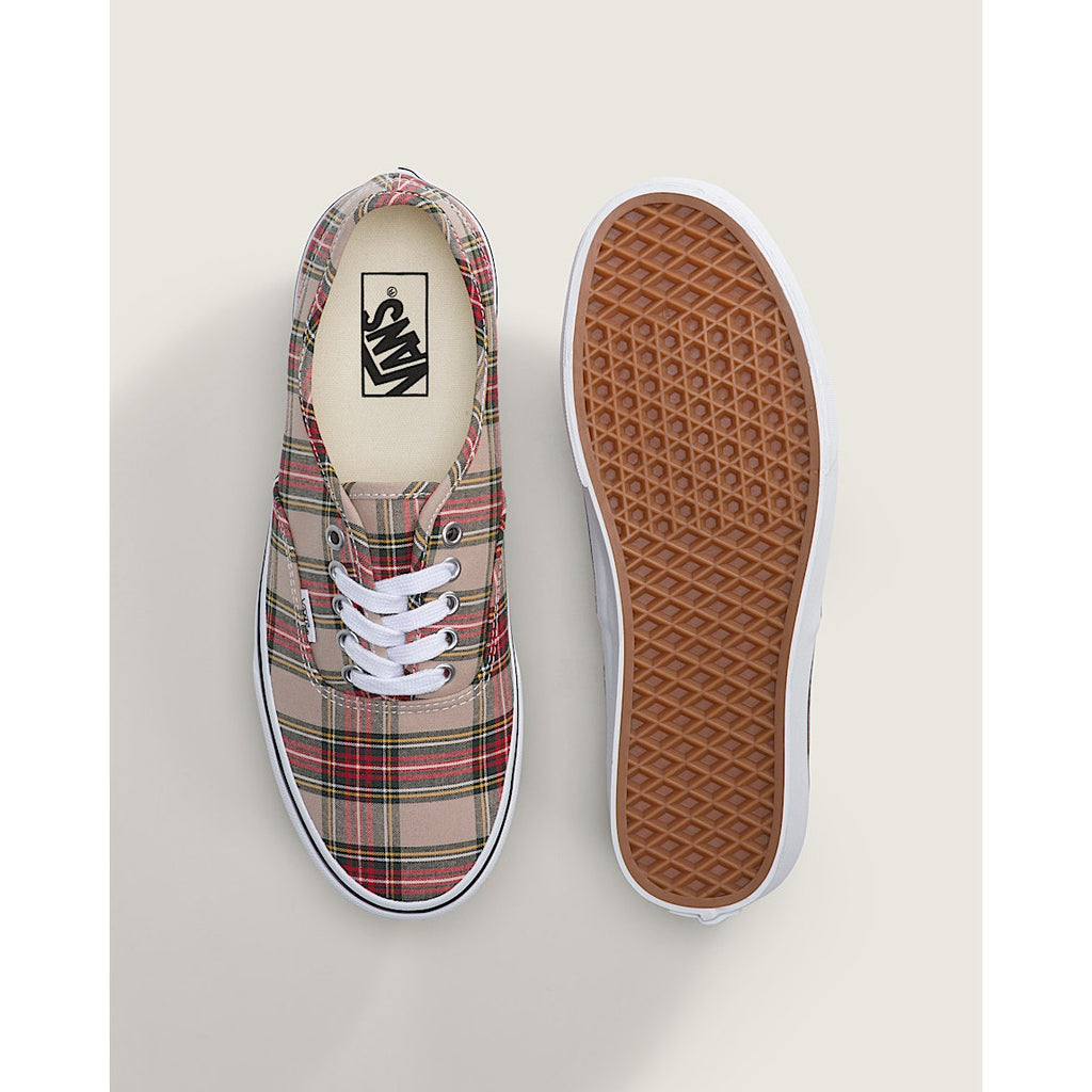 VANS MEN'S 11 AUTHENTIC LOW TOP SNEAKER PLAID TAN NIB VN000EGATAN