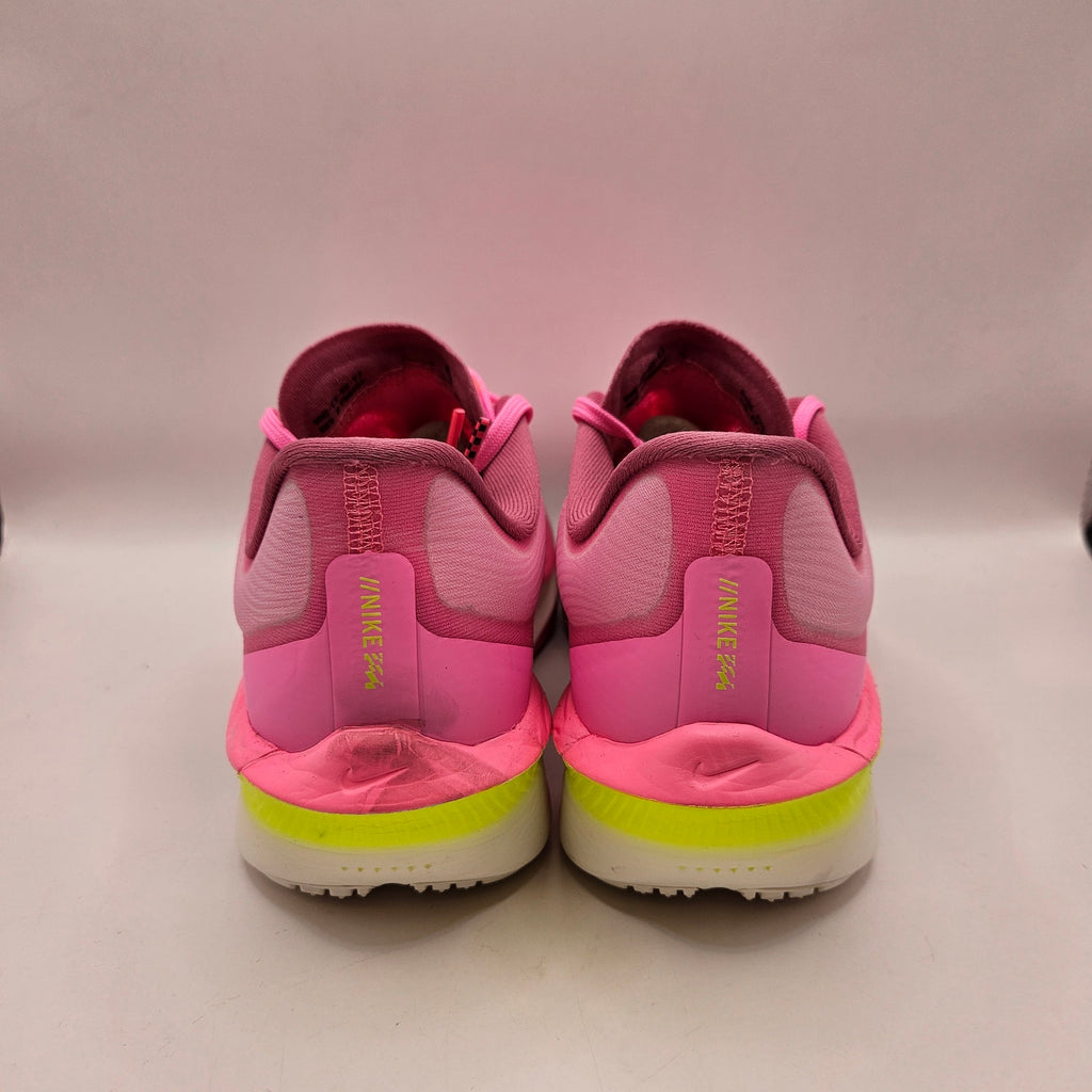 NIKE WOMEN'S 7.5 ZOOM FLY 6 PINK WHITE VOLT FN8455-602 RUNNING SHOES NWOB