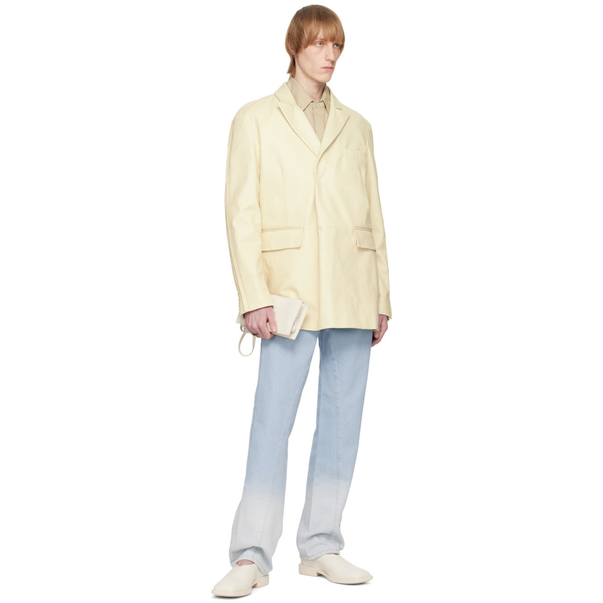 ECCO KOLLECTIVE X BIANCA SAUNDERS 44 MAGGOTY LOAFER WHITE NIB $535 39001491083