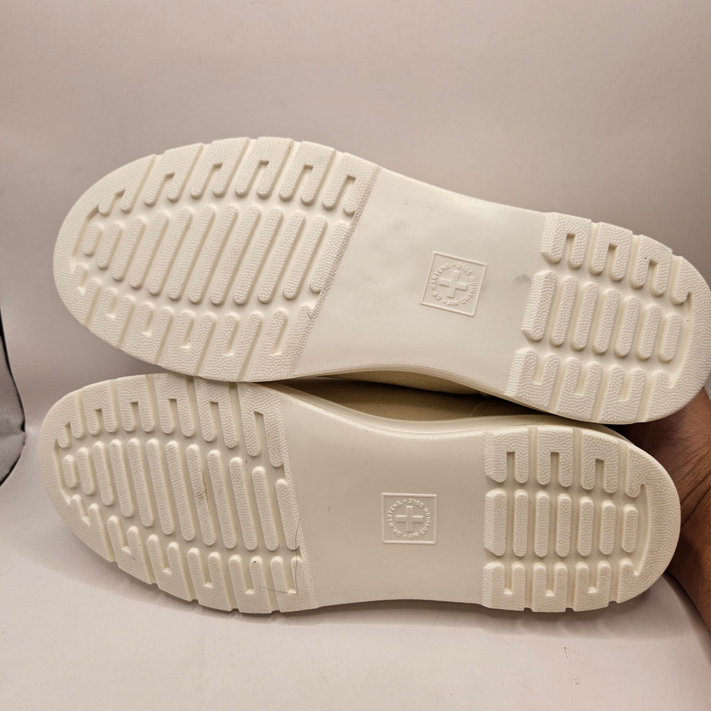 DR MARTENS MEN'S 11 BROOKLINE 6 EYE WHITE CANVAS SHOE OFF NWOB