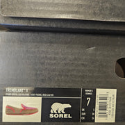 SOREL WOMEN'S 7 TREMBLANT II MOCASSIN SLIPPERS STONE GREEN CACTUS PINK NIB