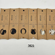 LOT OF 6 - ECCO PREMIUM LACES 80CM MARINE/BLACK/WHITE ROUND NIB 1X6 PAIRS