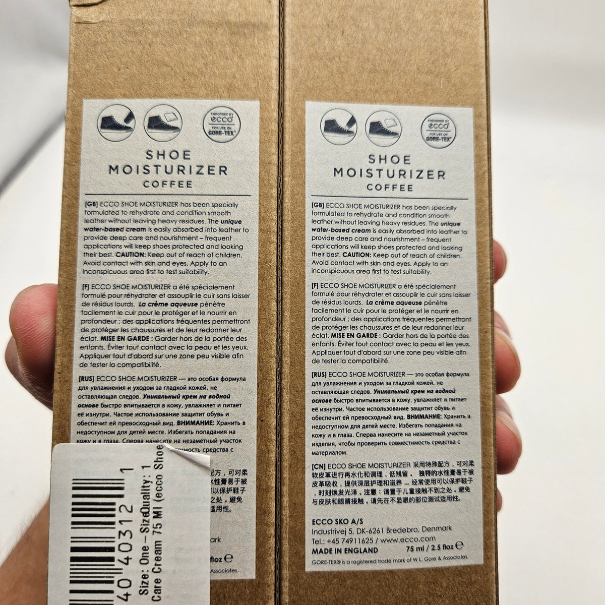 LOT OF 2 - ECCO SHOE MOISTURIZER SMOOTH LEATHER CARE CREAM COFFEE