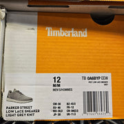 TIMBERLAND MEN'S 12 PARKER STREET LOW LACE UP SNEAKER LT GREY KNIT NIB