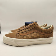 VANS M8.5 W10 OLD SKOOL WOVEN LEATHER BROWN TAN LOW TOP SNEAKER NWOB