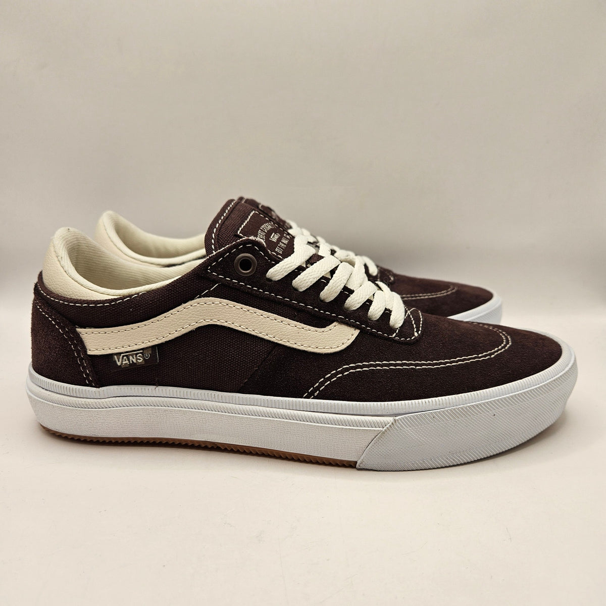 VANS MEN'S 6.5 GILBERT CROCKETT PRO SKATE SHOES DARK BROWN SUEDE POPCUSH