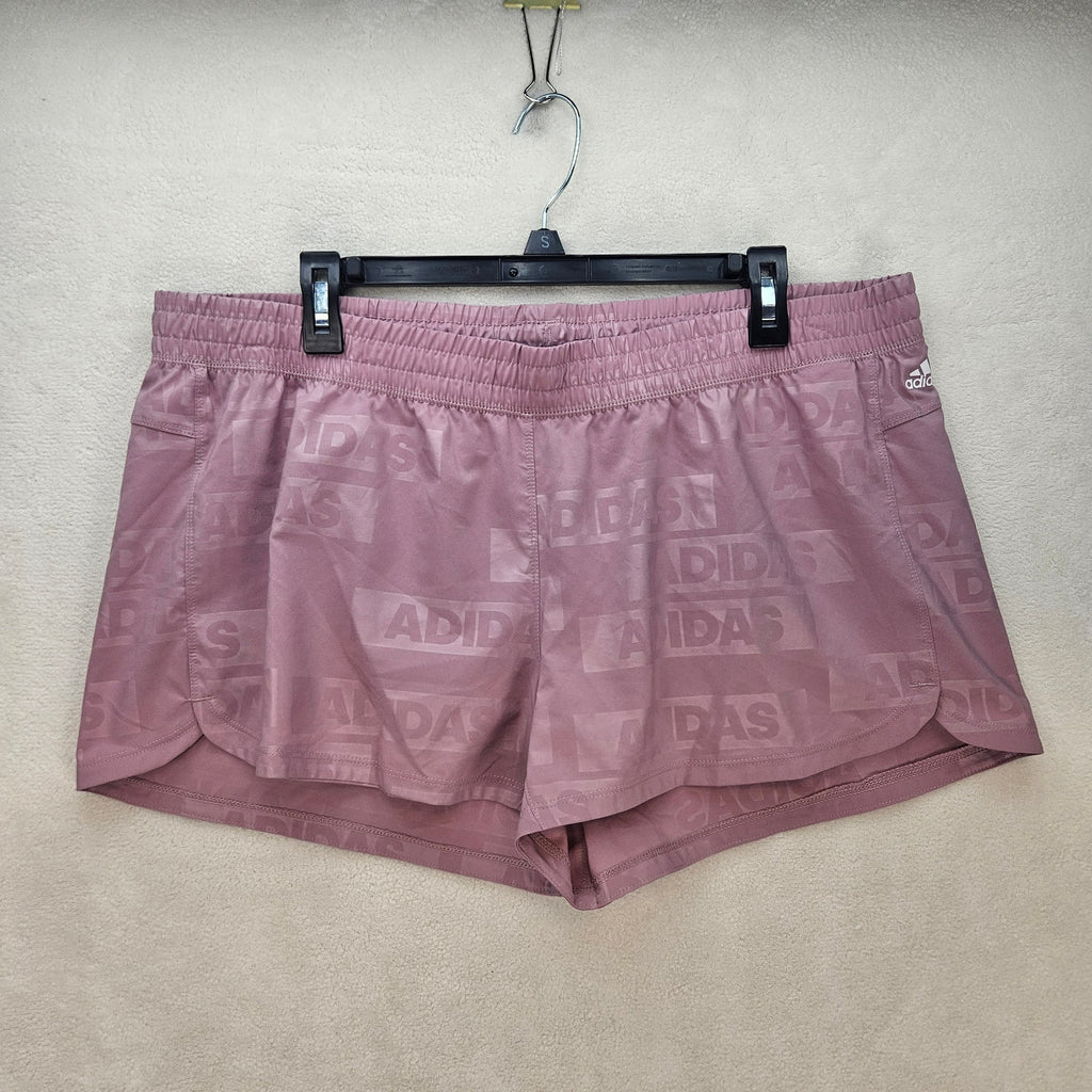 ADIDAS WOMEN'S XL PACER WOVEN DEBOSS SHORTS MAGIC MAUVE HK7541 NWT