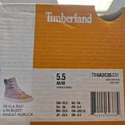 TIMBERLAND WOMEN'S 5.5 SKYLA BAY 6 INCH BOOTS WHEAT NUBUCK HI TOP SNEAKER NIB