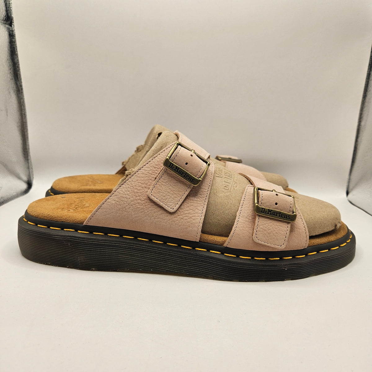 DR MARTENS MEN'S 14 JOSEF SANDALS DOUBLE STRAP PINK NWOB NUBUCK