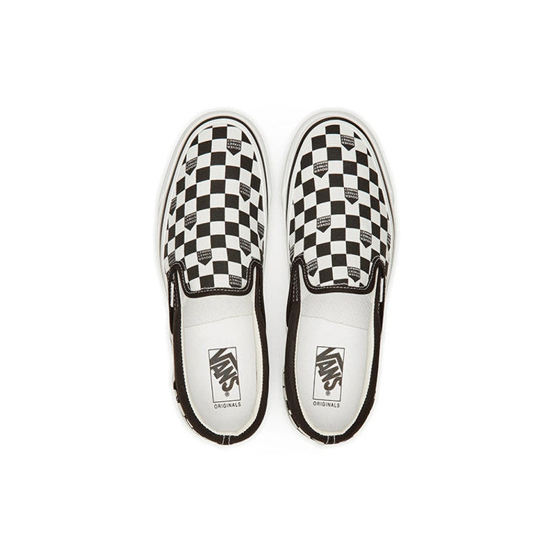 VANS X DOVER STREEM MARKET SIZE M6 W7.5 CHECKERBOARD BLACK WHITE SLIP ON NIB