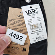 VANS WOMEN'S XL BLACK OVERALL SIRELLE BLACK COTTON RELAXED FIT