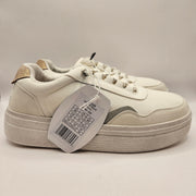 HEY DUDE WOMEN'S 9 HUDSON LIFT METALLIC SNEAKERS WHITE 41985-100