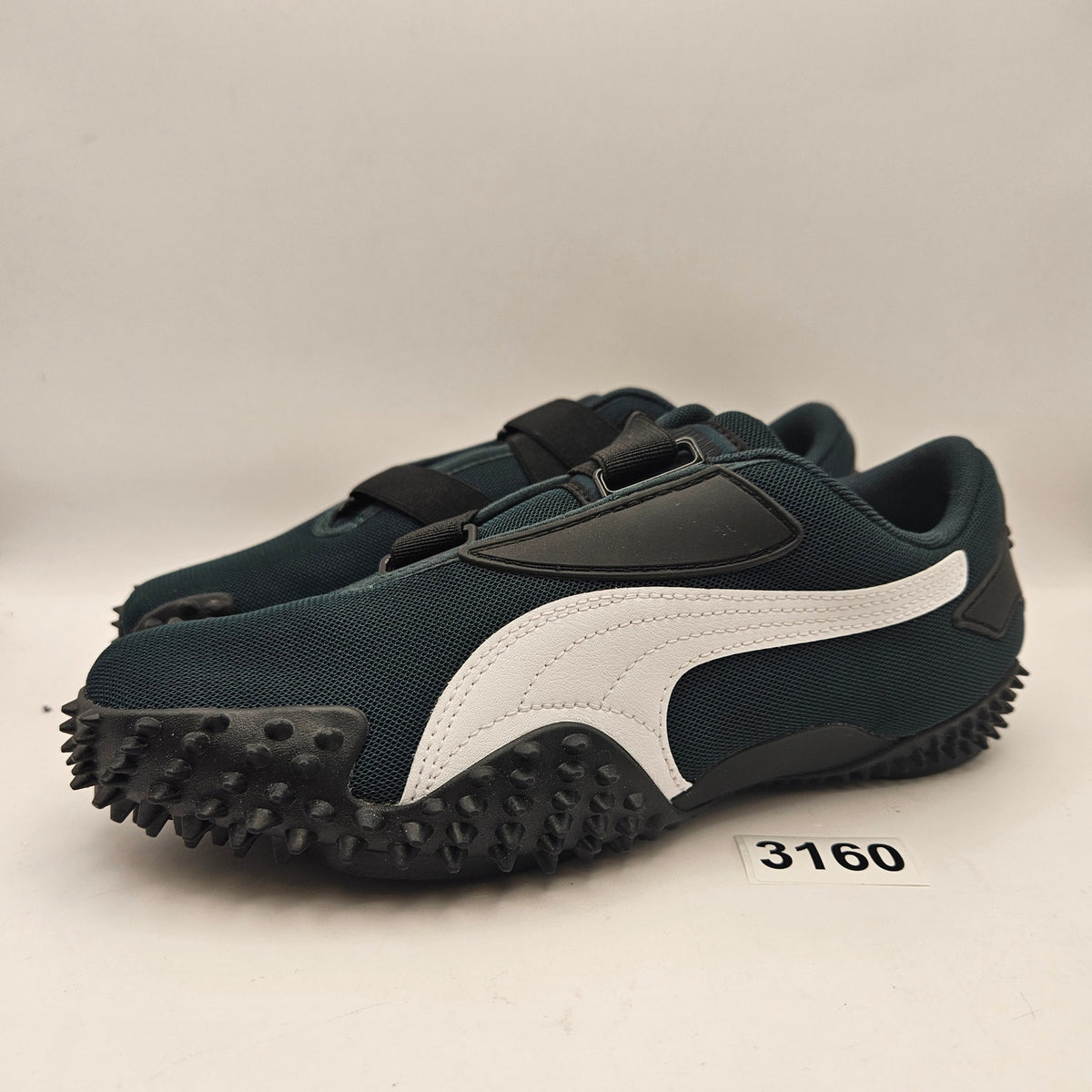 PUMA WOMEN'S 7 MOSTRO PERF BLACK WHITE SPIKE SLIP ON SNEAKERS NWOB