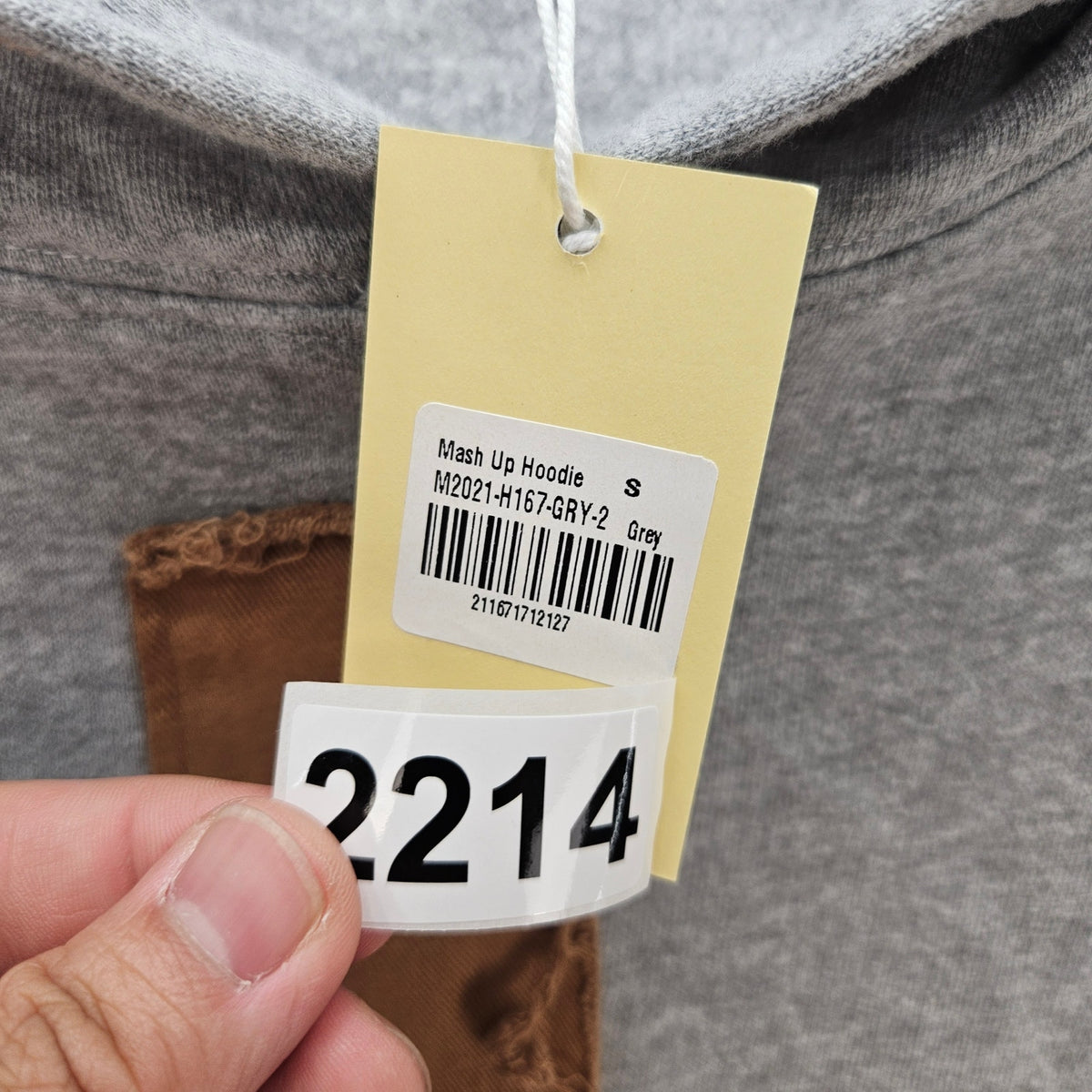 MNML MEN'S SMALL GREY MASH UP UTILITY PULLOVER HOODIE NWT