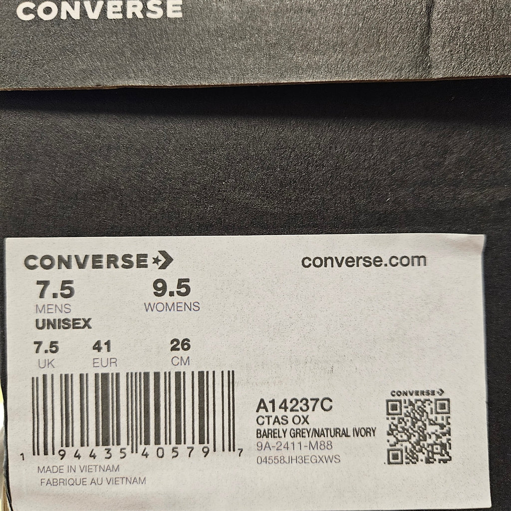 CONVERSE M7.5 W9.5 CTAS OX BARELEY GREY NATURAL IVORY LEATHER A14237C NIB