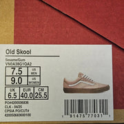 VANS MEN'S 7.5 OLD SKOOL SESAME/GUM SKATEBOARDING LOW TOP SNEAKER NIB