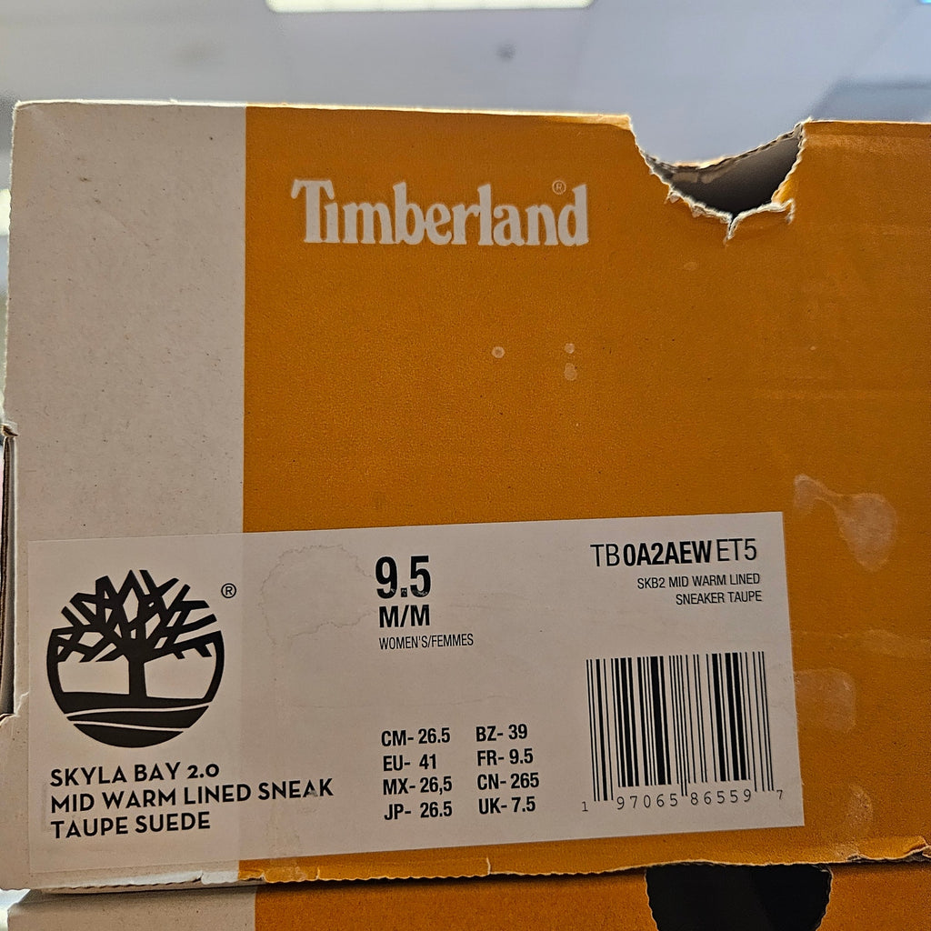 TIMBERLAND WOMEN'S 9.5 SKYLA BAY 2.0 MID WARM LINED SNEAKER TAUPE SUEDE NIB