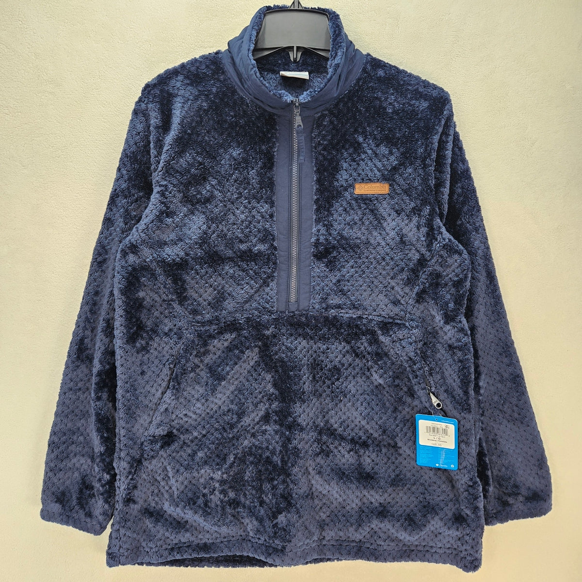 COLUMBIA WOMEN'S LARGE FIRE SIDE 1/4 ZIP GREY PULLOVER POCKETS SOFT NWT