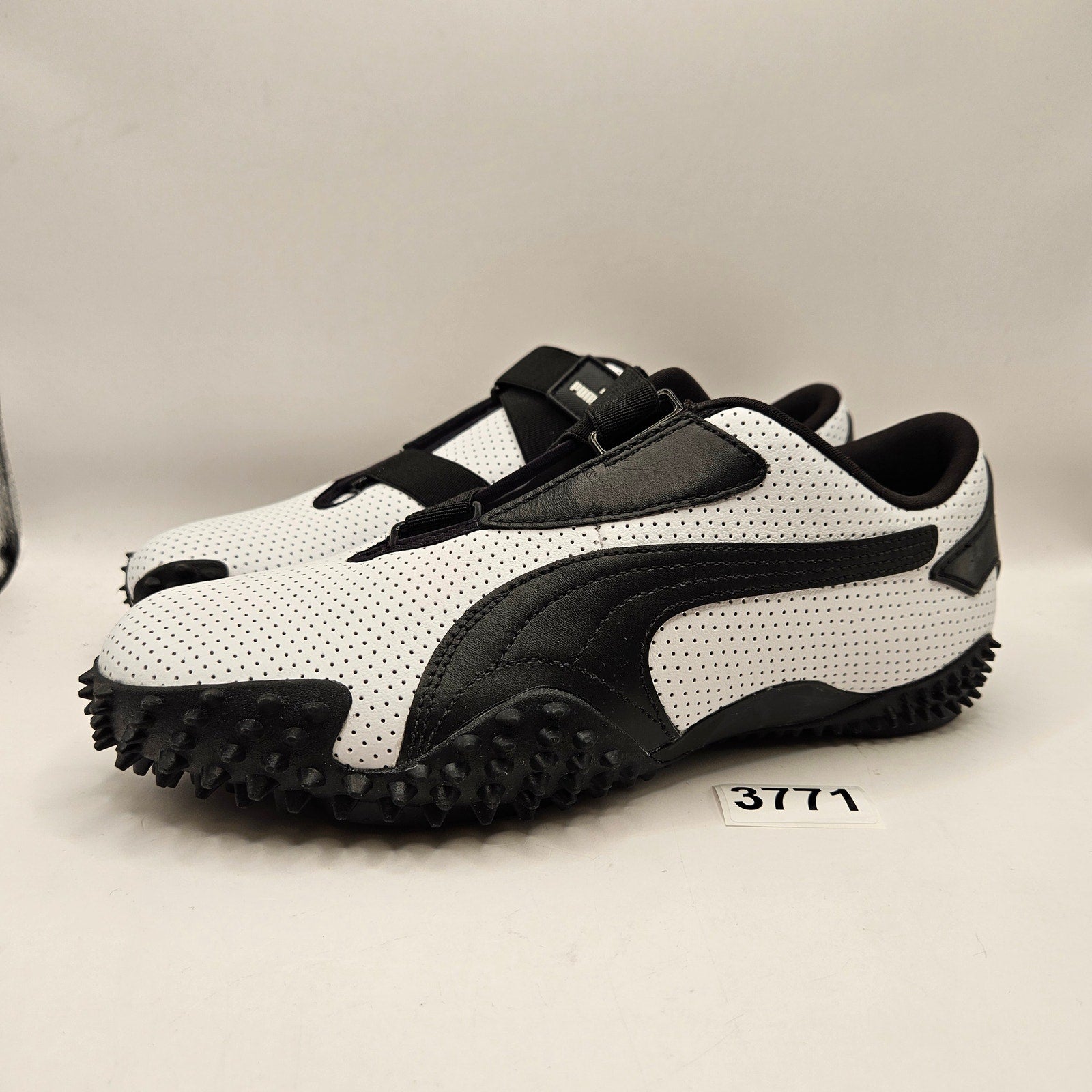 PUMA MOSTRO MEN'S 8 PERFORATED LEATHER PACK SNEAKERS WHITE BLACK 397331-01