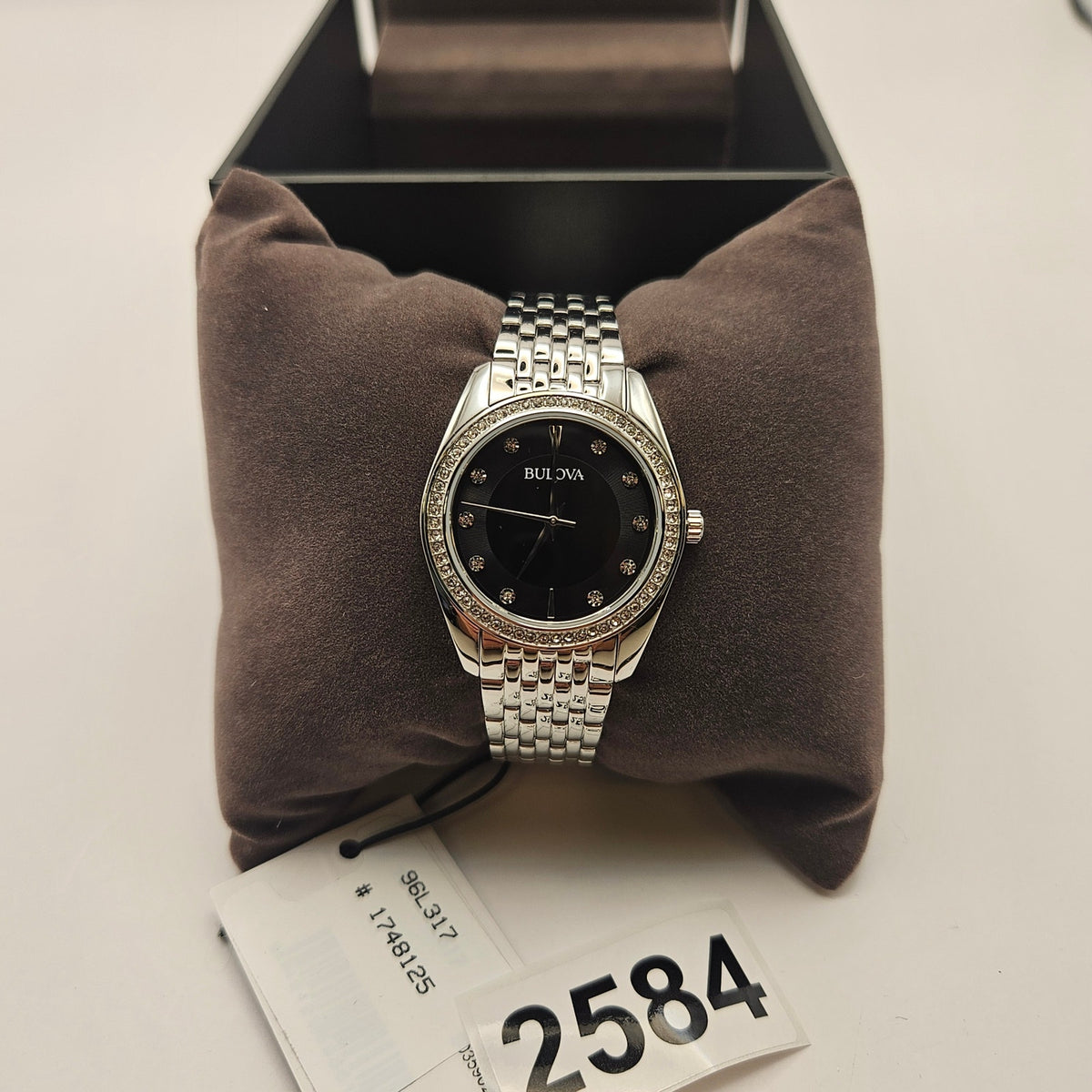 BULOVA WOMEN'S CLASSIC CRYSTAL STAINLESS STEEL QUARTZ WATCH 96L317