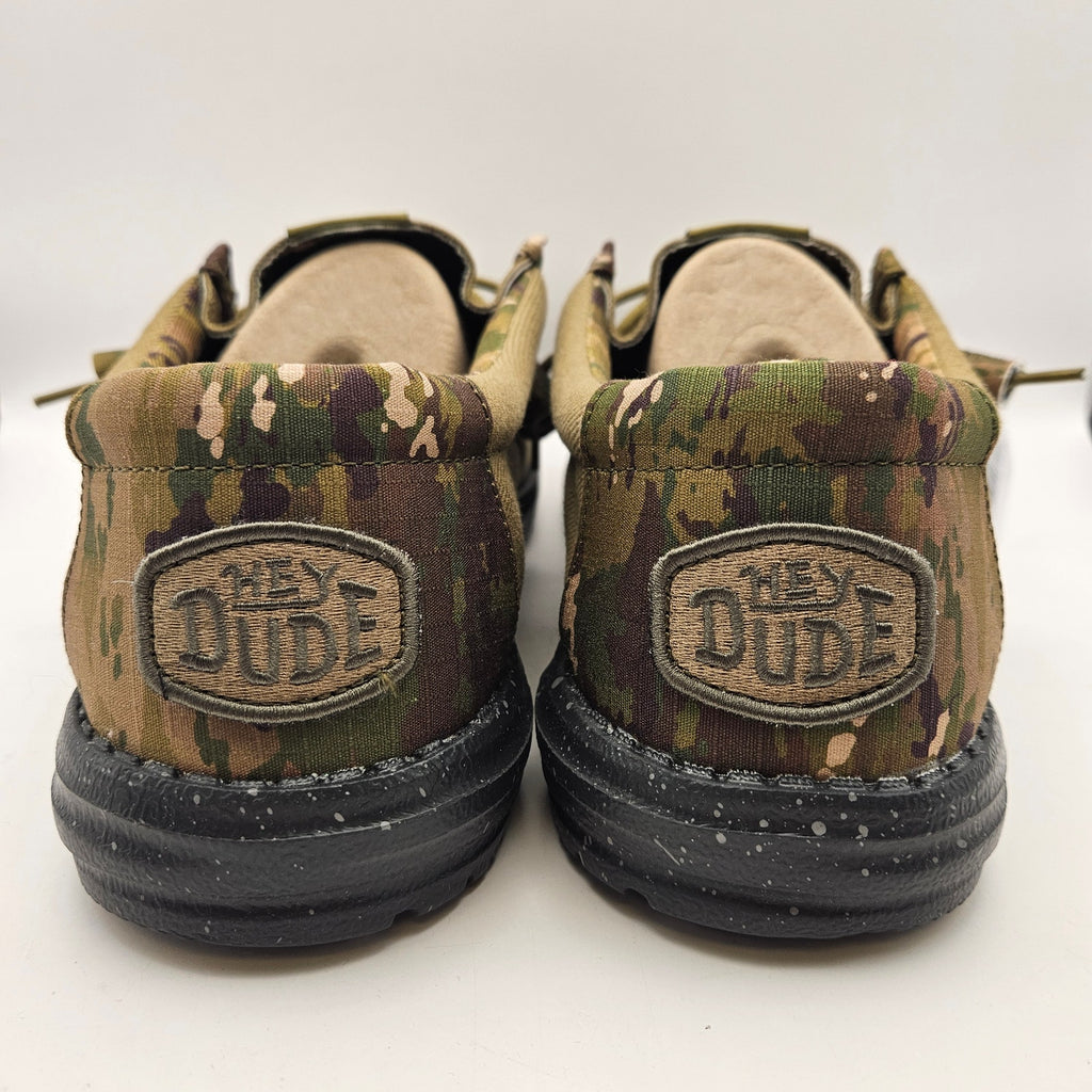 HEY DUDE MEN'S 13 WALLY US ARMY GREEN CAMO SLIP ON SNEAKER NWT 43080-386