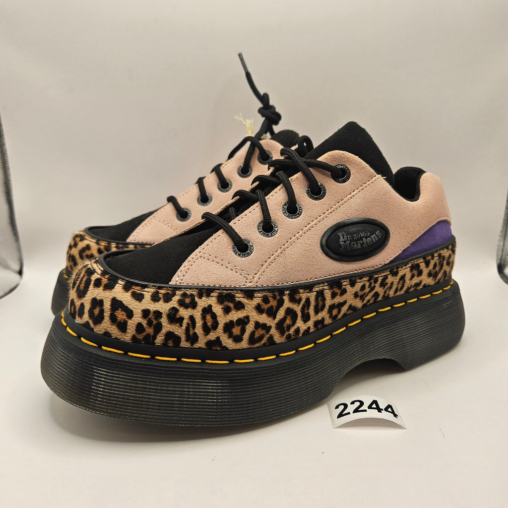 DR MARTENS WOMEN'S 8 BUZZ 5 EYE LEOPARD SUEDE PINK SUEDE PURPLE NWOB