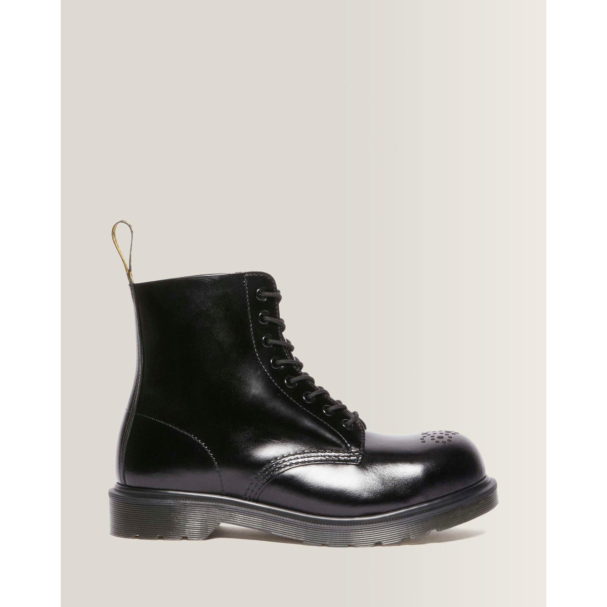 DR MARTEN MEN'S 8 ANALINE 41001001 1460 PASCAL ST BROGUE STEEL TOE BLACK BOOT