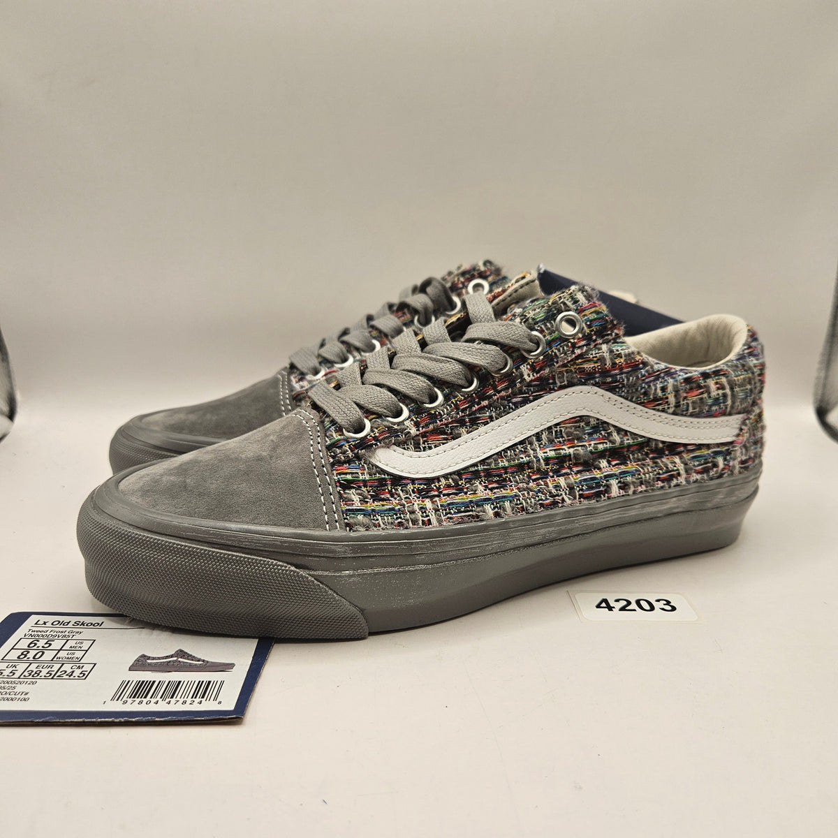 VANS WOMEN'S 8 OLD SKOOL LOW TOP SNEAKER TWEED FROST GRAY LX NWOB