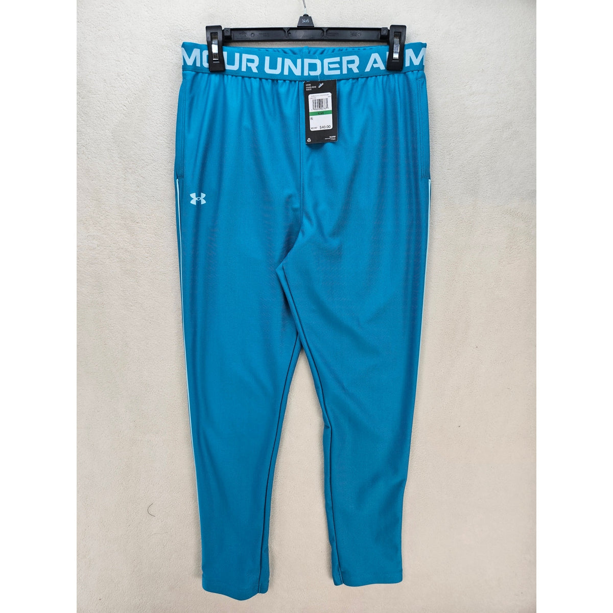 UNDER ARMOUR GIRLS L TRAINING PLAY UP PANTS TEAL BLUE 1366768-446 NWT