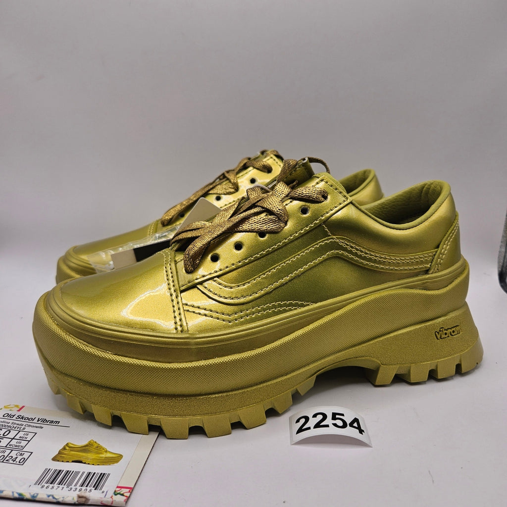 VANS X COLLINA STRADA WOMEN'S 7.5 GOLD OLD SKOOL VIBRAM CASUAL SNEAKERS NWOB