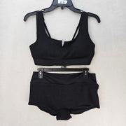 PINK SPORT BY VICTORIA SECRET MEN'S LARGE SPORTS BRA & TIGHT SHORTS BLACK